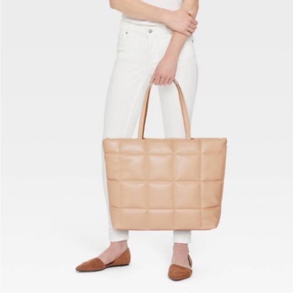 Quilted Tan Tote